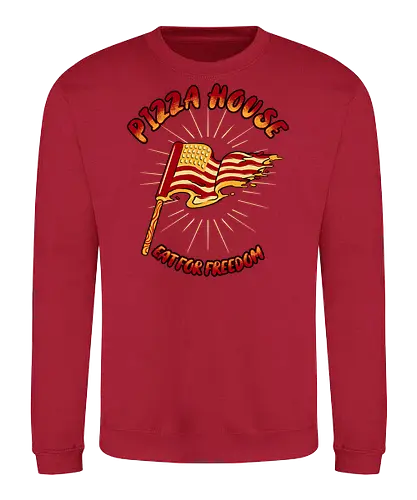pizza house - pizza, burger, food, cool, funny, vintage, cartoon, logo, classic, flag, nation, voted, friendship - Sweatshirt