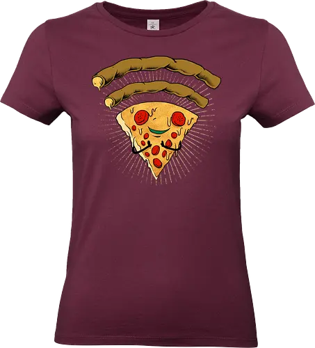 pizza signal  - pizza, food, space, astronout, delicious, beverages, meatball, sausages, fastfood, bestfriend - Standard T-Shirt (Frauen)