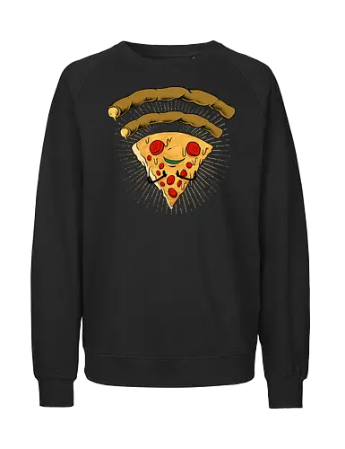 pizza signal  - pizza, food, space, astronout, delicious, beverages, meatball, sausages, fastfood, bestfriend - Fairtrade Sweatshirt