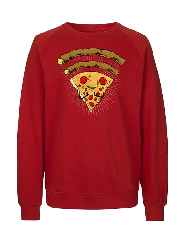 pizza signal  - pizza, food, space, astronout, delicious, beverages, meatball, sausages, fastfood, bestfriend - Fairtrade Sweatshirt