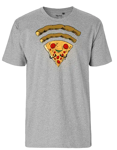 pizza signal  - pizza, food, space, astronout, delicious, beverages, meatball, sausages, fastfood, bestfriend - Fairtrade T-Shirt
