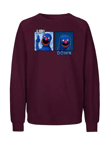 Up and Down! - sad, therapy, funny, retro - Fairtrade Sweatshirt