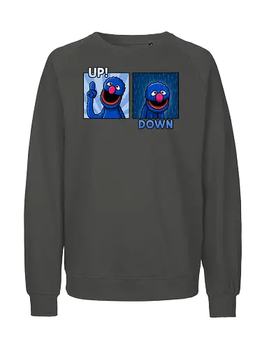 Up and Down! - sad, therapy, funny, retro - Fairtrade Sweatshirt
