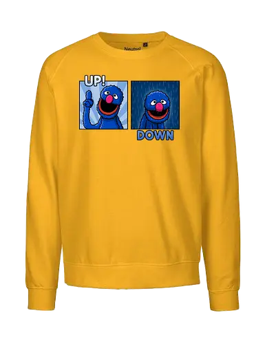 Up and Down! - sad, therapy, funny, retro - Fairtrade Sweatshirt