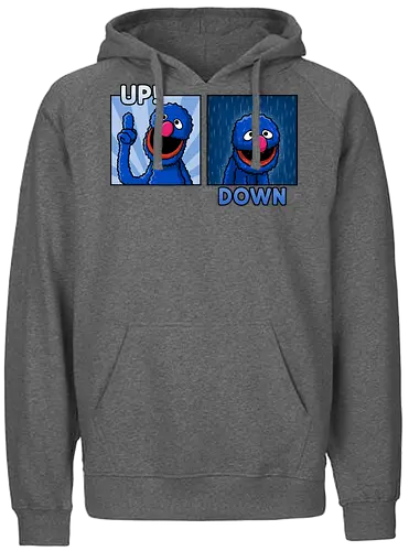 Up and Down! - sad, therapy, funny, retro - Fairtrade Hoodie