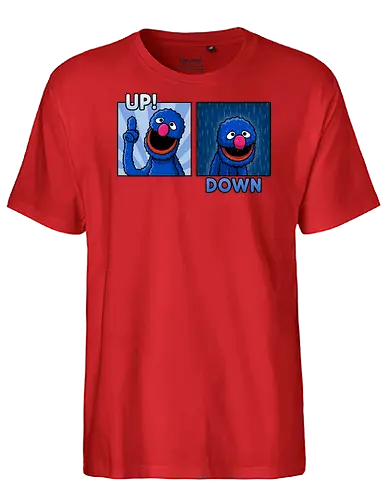 Up and Down! - sad, therapy, funny, retro - Fairtrade T-Shirt
