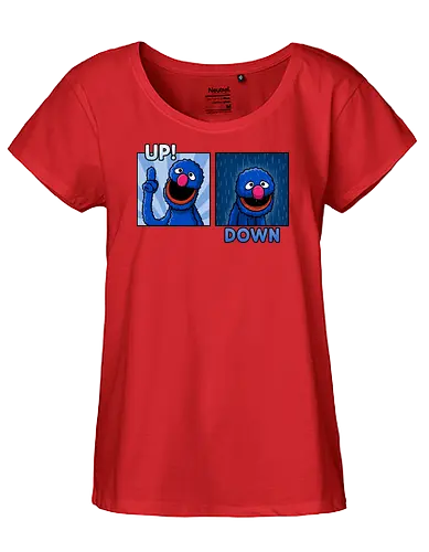 Up and Down! - sad, therapy, funny, retro - Fairtrade Girl Shirt