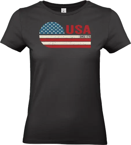 Retro USA - retro, rebel, 70s, movies, films, date, galaxy, star, USA, flag, vintage - Standard T-Shirt (Frauen)