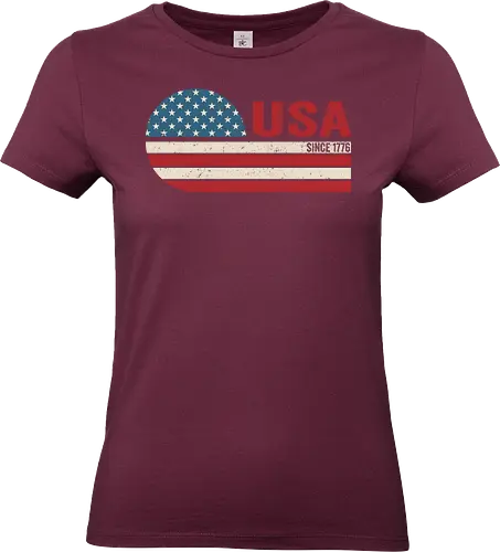 Retro USA - retro, rebel, 70s, movies, films, date, galaxy, star, USA, flag, vintage - Standard T-Shirt (Frauen)