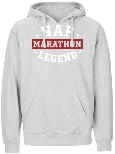 Nap Marathon Legend - nap marathon legend, funny sleep shirt, collegiate style, varsity typography, lazy gift, sarcasm apparel, nap enthusiast, professional sleeper, vintage athletic design, heavy sleeper gift, humorous quote, university style parody, rest and recovery, sleep lover tshirt, college humor - Fairtrade Hoodie