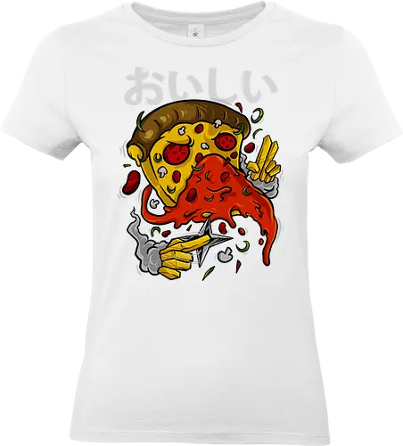 pizza no jutsu  - pizza, food, dracula, vampire, halloween, spooky, creepy, space, astronout, delicious, beverages, meatball, sausages, fastfood, bestfriend - Standard T-Shirt (Frauen)