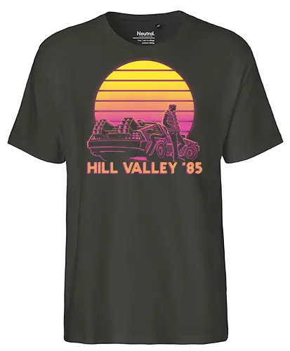 Hill Valley 85 - Future, Delorean, Marty Mcfly - Fairtrade T-Shirt