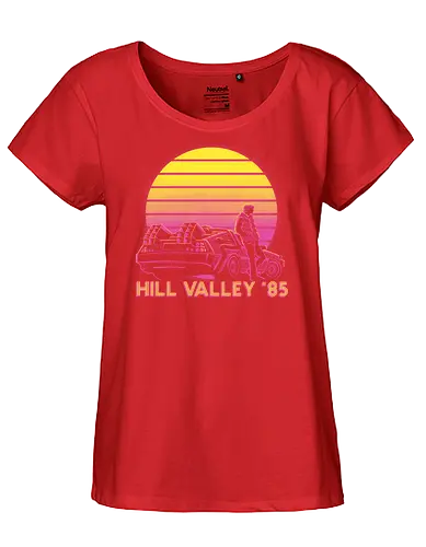 Hill Valley 85 - Future, Delorean, Marty Mcfly - Fairtrade Girl Shirt