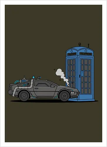 Time Machine Fender Bender - DeLorean vs. TARDIS