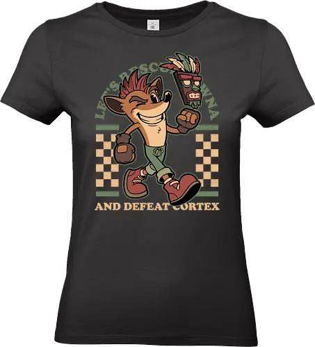 Game Mascot Crash Mask - Video Games, Video Game, Game, Games, Gamer, Mascot, Retro, Vintage, Retro Vintage, Retro Gamer, Retro Cartoon, Fantasy, Adventure, Crash, Animal, Pet, Mask - Standard T-Shirt (Frauen)