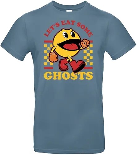 Game Mascot Ghost Eater - Video Games, Video Game, Game, Games, Gamer, Mascot, Retro, Vintage, Retro Vintage, Retro Gamer, Retro Cartoon, Fantasy, Adventure, Ghosts, Ghost, Labyrinth, Fruits, Fruit, Powerup - Standard T-Shirt