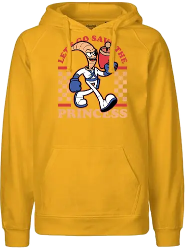 Game Mascot Worm - Video Games, Video Game, Game, Games, Gamer, Mascot, Retro, Vintage, Retro Vintage, Retro Gamer, Retro Cartoon, Fantasy, Adventure, Earthworm, Worm, Princess, Evil, Villain - Fairtrade Hoodie