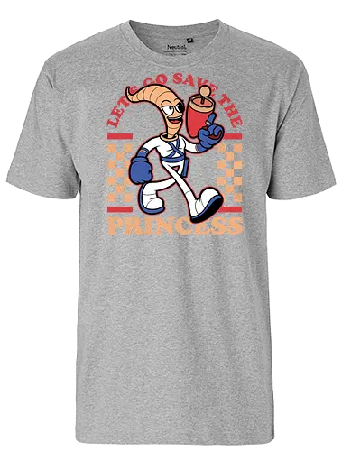 Game Mascot Worm - Video Games, Video Game, Game, Games, Gamer, Mascot, Retro, Vintage, Retro Vintage, Retro Gamer, Retro Cartoon, Fantasy, Adventure, Earthworm, Worm, Princess, Evil, Villain - Fairtrade T-Shirt