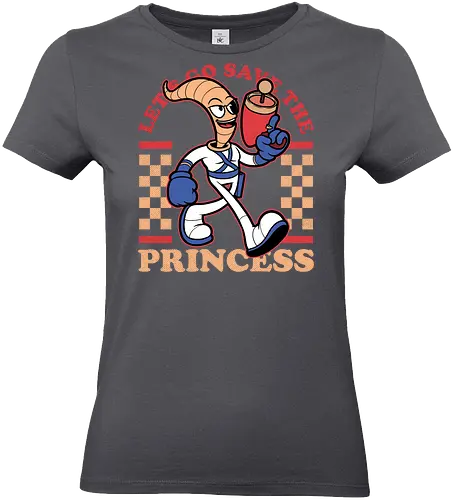 Game Mascot Worm - Video Games, Video Game, Game, Games, Gamer, Mascot, Retro, Vintage, Retro Vintage, Retro Gamer, Retro Cartoon, Fantasy, Adventure, Earthworm, Worm, Princess, Evil, Villain - Standard T-Shirt (Frauen)