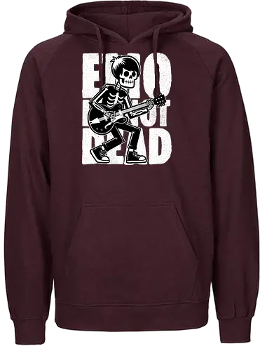Emo Is Not Dead - Skull, Skeleton, Musical, Music, Musician, Emo, Emotion, Rock, Rock And Roll, Punk, Gothic, Goth, Retro Vintage, Vintage, Show, Guitar, Festival, Dead - Fairtrade Hoodie