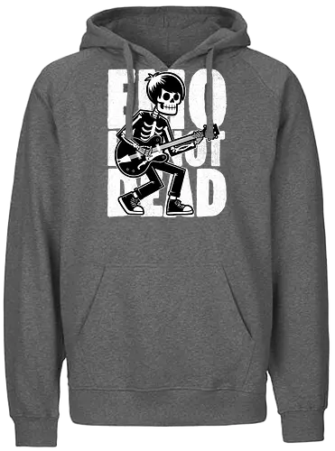 Emo Is Not Dead - Skull, Skeleton, Musical, Music, Musician, Emo, Emotion, Rock, Rock And Roll, Punk, Gothic, Goth, Retro Vintage, Vintage, Show, Guitar, Festival, Dead - Fairtrade Hoodie