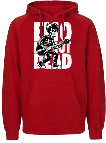 Emo Is Not Dead - Skull, Skeleton, Musical, Music, Musician, Emo, Emotion, Rock, Rock And Roll, Punk, Gothic, Goth, Retro Vintage, Vintage, Show, Guitar, Festival, Dead - Fairtrade Hoodie