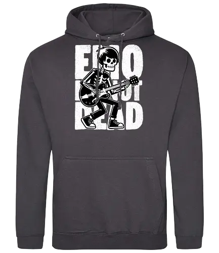 Emo Is Not Dead - Skull, Skeleton, Musical, Music, Musician, Emo, Emotion, Rock, Rock And Roll, Punk, Gothic, Goth, Retro Vintage, Vintage, Show, Guitar, Festival, Dead - Standard Hoodie