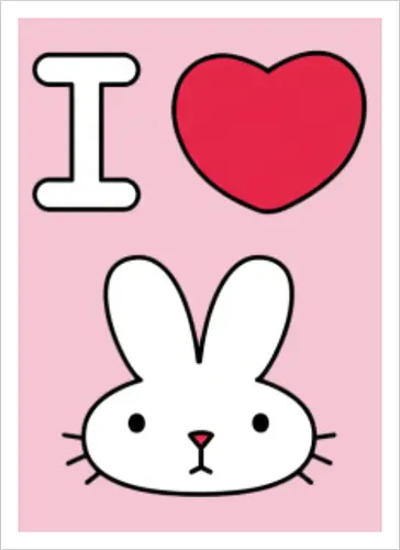 I Love Bunny – Cute Minimal Rabbit Illustration