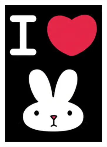 I Love Bunny – Cute Minimal Rabbit Illustration