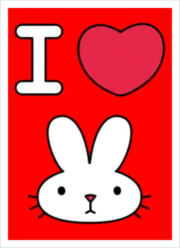 I Love Bunny – Cute Minimal Rabbit Illustration