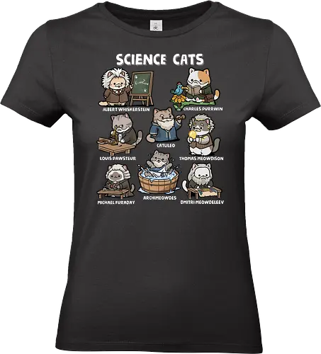 Science Cats - cat, animal, biology, cats, chemist, chemistry, kitten, kitty, physics, pun, science, science cat, scientist, scientist gift, teacher - Standard T-Shirt (Frauen)