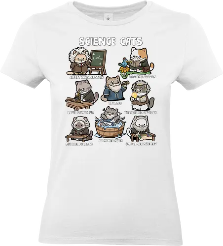 Science Cats - cat, animal, biology, cats, chemist, chemistry, kitten, kitty, physics, pun, science, science cat, scientist, scientist gift, teacher - Standard T-Shirt (Frauen)