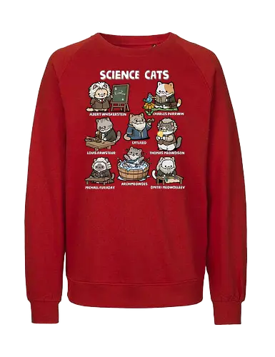 Science Cats - cat, animal, biology, cats, chemist, chemistry, kitten, kitty, physics, pun, science, science cat, scientist, scientist gift, teacher - Fairtrade Sweatshirt