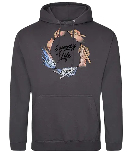 journey of life - hand draw, natural, nature, painting, tattoo, realism, life, live, quote, cool - Standard Hoodie