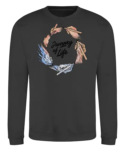journey of life - hand draw, natural, nature, painting, tattoo, realism, life, live, quote, cool - Sweatshirt
