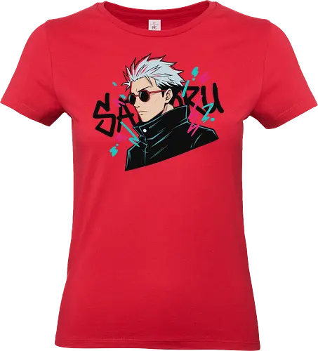 90s Retro Graffiti Anime - Satoru Gojo, Jujutsu, anime streetwear, 90s retro style, graffiti anime art, Gojo Satoru shirt, JJK merch, strongest sorcerer, urban anime apparel, vaporwave anime, manga graphic tee, Japanese pop culture, white hair anime boy, neon anime design, geek fashion - Standard T-Shirt (Frauen)