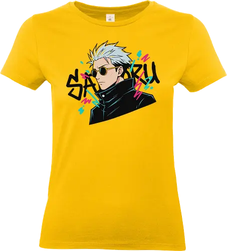 90s Retro Graffiti Anime - Satoru Gojo, Jujutsu, anime streetwear, 90s retro style, graffiti anime art, Gojo Satoru shirt, JJK merch, strongest sorcerer, urban anime apparel, vaporwave anime, manga graphic tee, Japanese pop culture, white hair anime boy, neon anime design, geek fashion - Standard T-Shirt (Frauen)