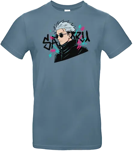 90s Retro Graffiti Anime - Satoru Gojo, Jujutsu, anime streetwear, 90s retro style, graffiti anime art, Gojo Satoru shirt, JJK merch, strongest sorcerer, urban anime apparel, vaporwave anime, manga graphic tee, Japanese pop culture, white hair anime boy, neon anime design, geek fashion - Standard T-Shirt