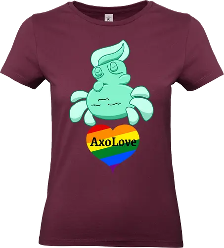 AxoLove (Regenbogen) - Axolotl, Axl, Liebe, Love, cute, Cartoon, comic, Tier, Regenbogen, Rainbow, queer, lgbtq, gay, lesbian, schwul, lesbisch, Wasser, Water - Standard T-Shirt (Frauen)