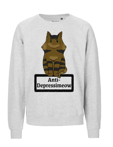 Anti-Depressimeow (schwarz) - Katze, Katzen, Cat, Cats, Comic, Cartoon, cute, süß, Tier, Haustier, Kater, Depression, Medikament - Fairtrade Sweatshirt