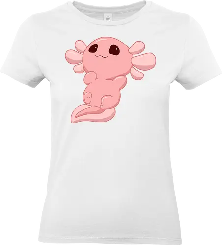 Süßes Axolotl - Axolotl, Axl, cute, Cartoon, comic, Tier, Wasser, Water, rosa, lila, violet, türkis, grün - Standard T-Shirt (Frauen)