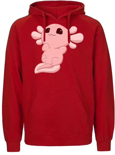 Süßes Axolotl - Axolotl, Axl, cute, Cartoon, comic, Tier, Wasser, Water, rosa, lila, violet, türkis, grün - Fairtrade Hoodie