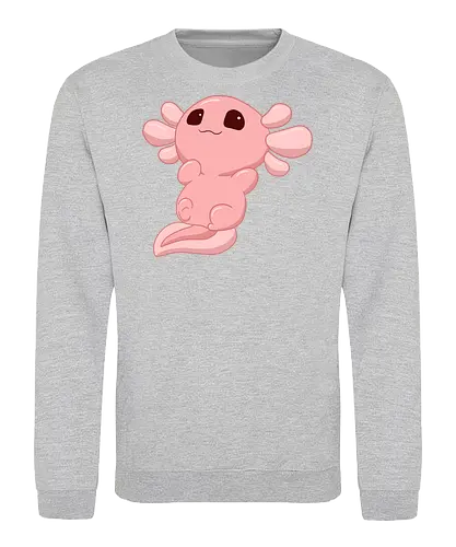 Süßes Axolotl - Axolotl, Axl, cute, Cartoon, comic, Tier, Wasser, Water, rosa, lila, violet, türkis, grün - Sweatshirt
