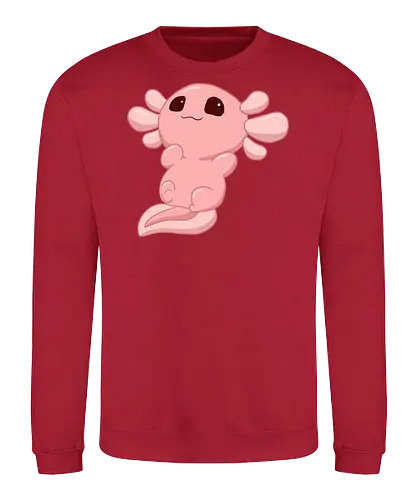 Süßes Axolotl - Axolotl, Axl, cute, Cartoon, comic, Tier, Wasser, Water, rosa, lila, violet, türkis, grün - Sweatshirt