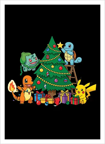 Pocket Christmas Tree Helpers - Festive Kanto Starters Design