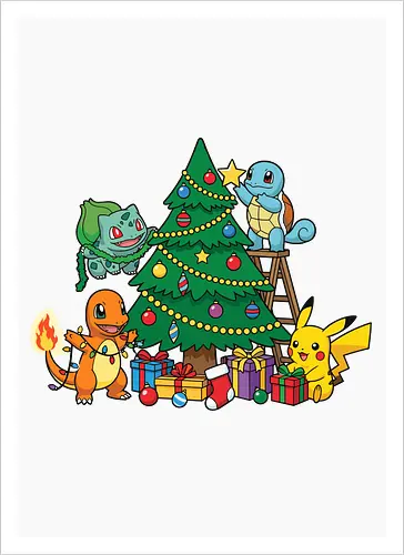Pocket Christmas Tree Helpers - Festive Kanto Starters Design