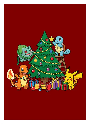 Pocket Christmas Tree Helpers - Festive Kanto Starters Design