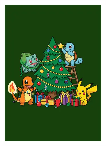 Pocket Christmas Tree Helpers - Festive Kanto Starters Design