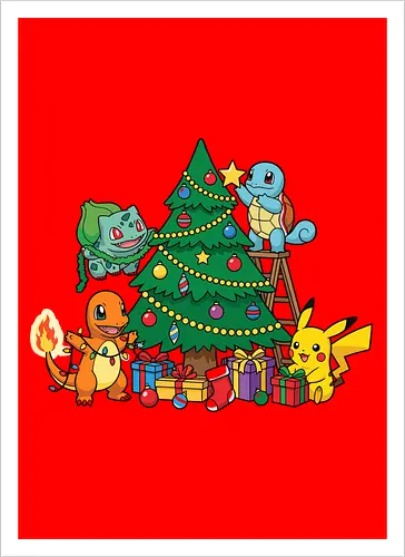Pocket Christmas Tree Helpers - Festive Kanto Starters Design