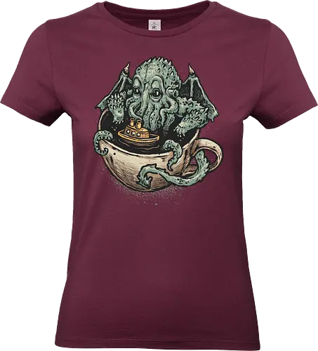Coffee Now Destruction later - Novel, book, creature, fictional, fiction, character, cosmic, cute, funny, coffee, caffeine - Standard T-Shirt (Frauen)